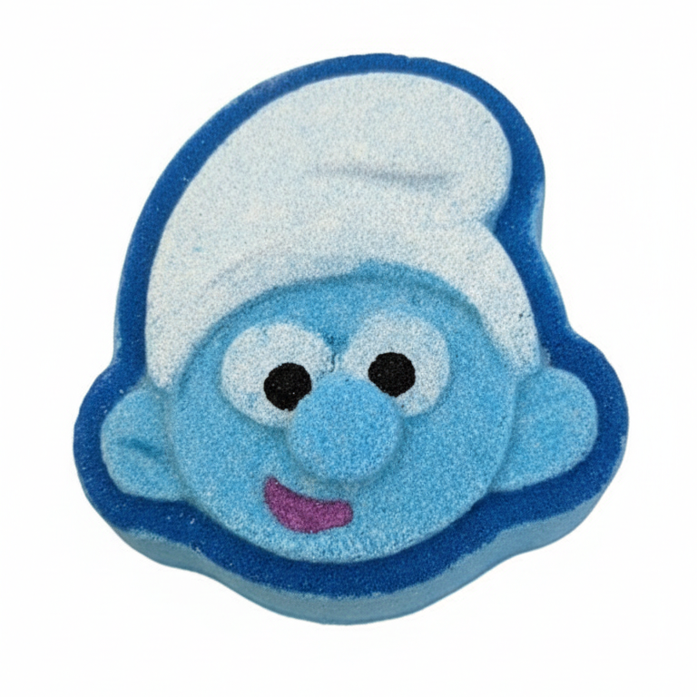 Smurf milk foaming bath bomb