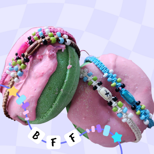 Friendship bracelet Donut Milk Bath Bomb with Charm