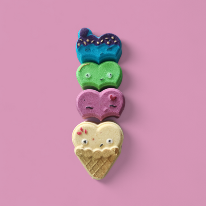 Kids Ice Cream Butter Milk Bath Bomb 4 piece