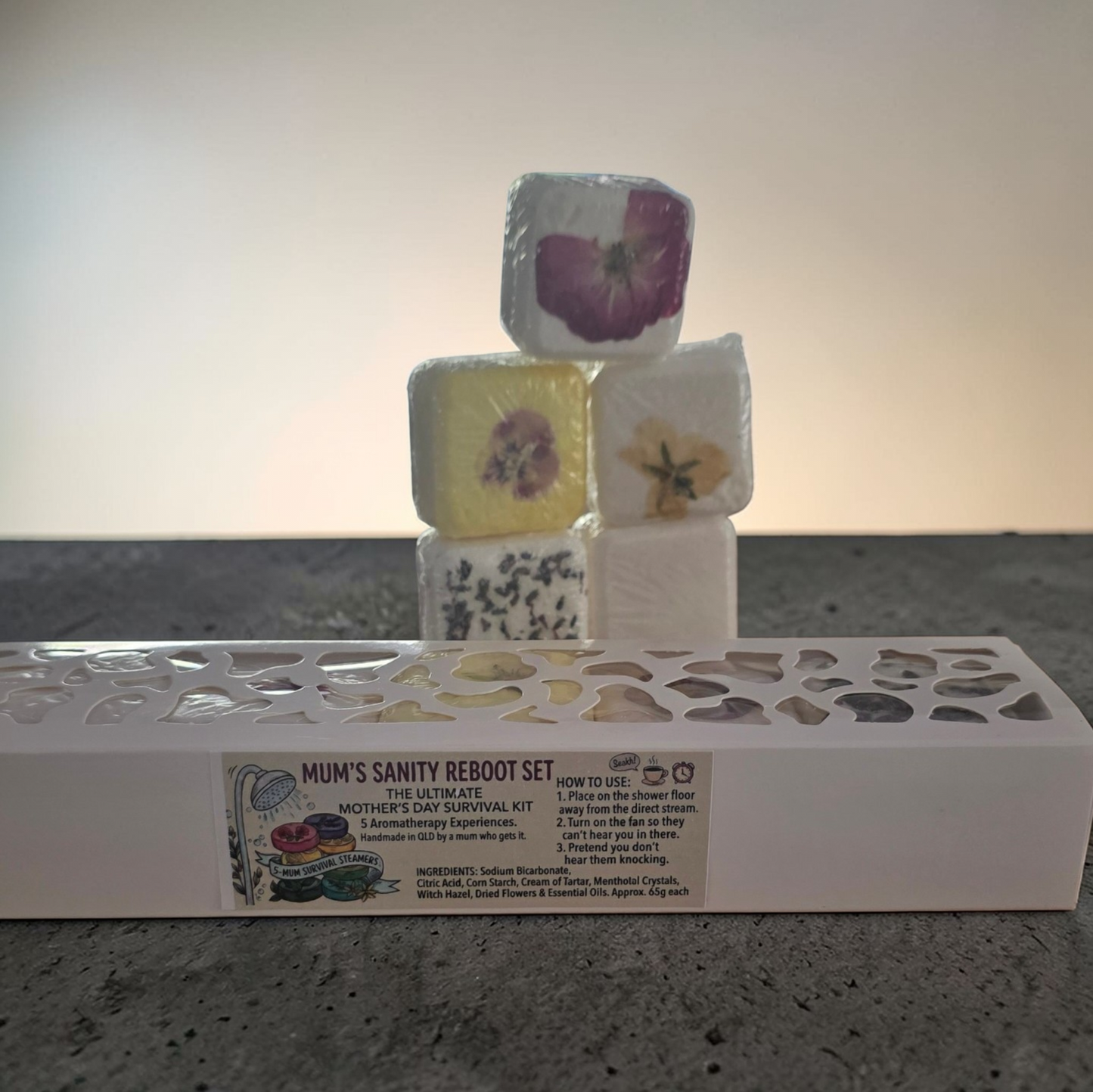 Mum's sanity reboot set shower steamers