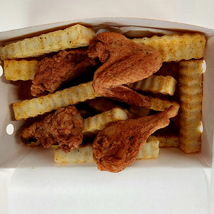 Chicken Wings, Drumsticks & Chips